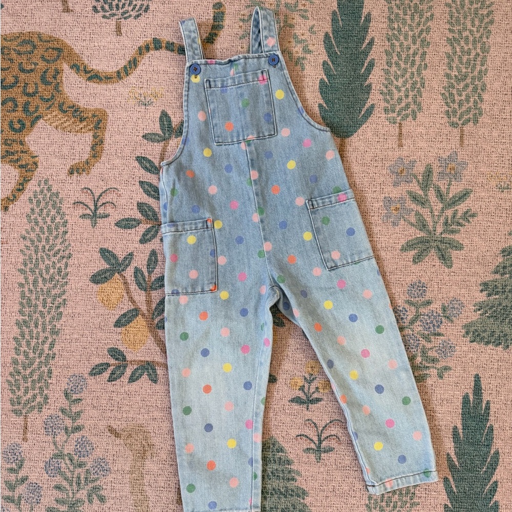 Mini Boden polka dot overalls, size 2-3